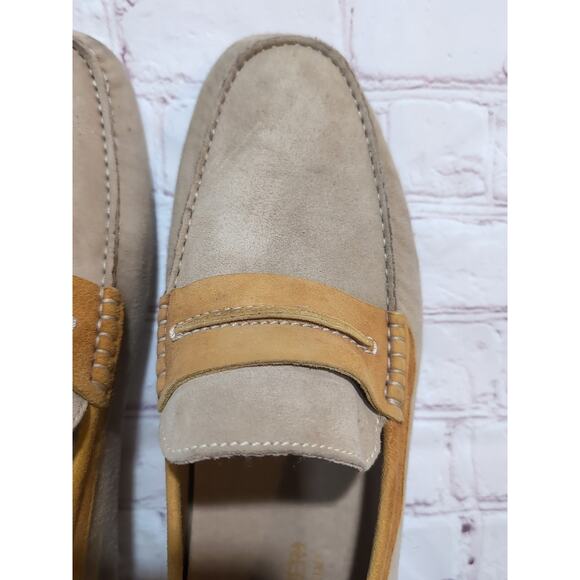 Donald J. Pliner Mens Vergil Tan Brown Suede Slip-On Driving Loafer Shoes 11.5 - Picture 4 of 15